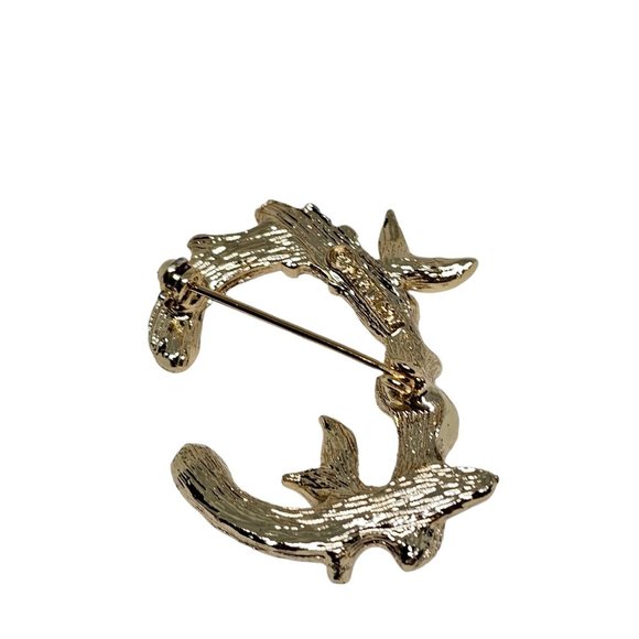 Vintage Brooch Pin Signed Sarah Coventry Initial C Bamboo Textured Gold Tone - Picture 8 of 10